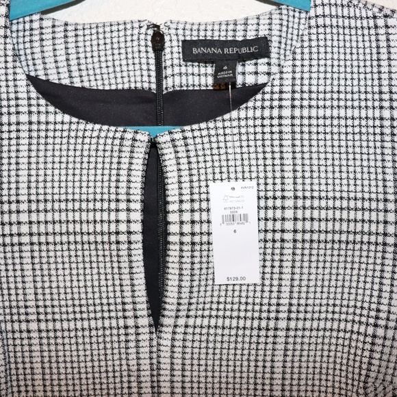 Banana Republic fitted dress, size 6, white and black pattern - Picture 3 of 3